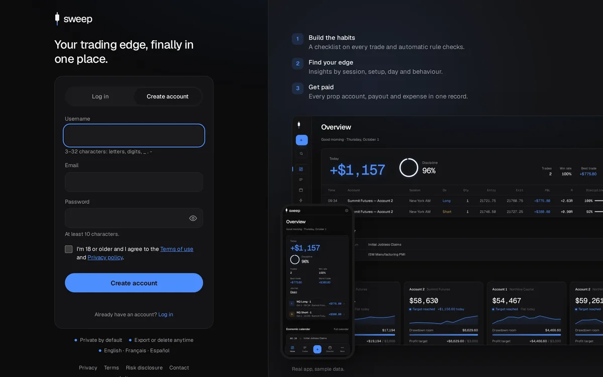 Create your account